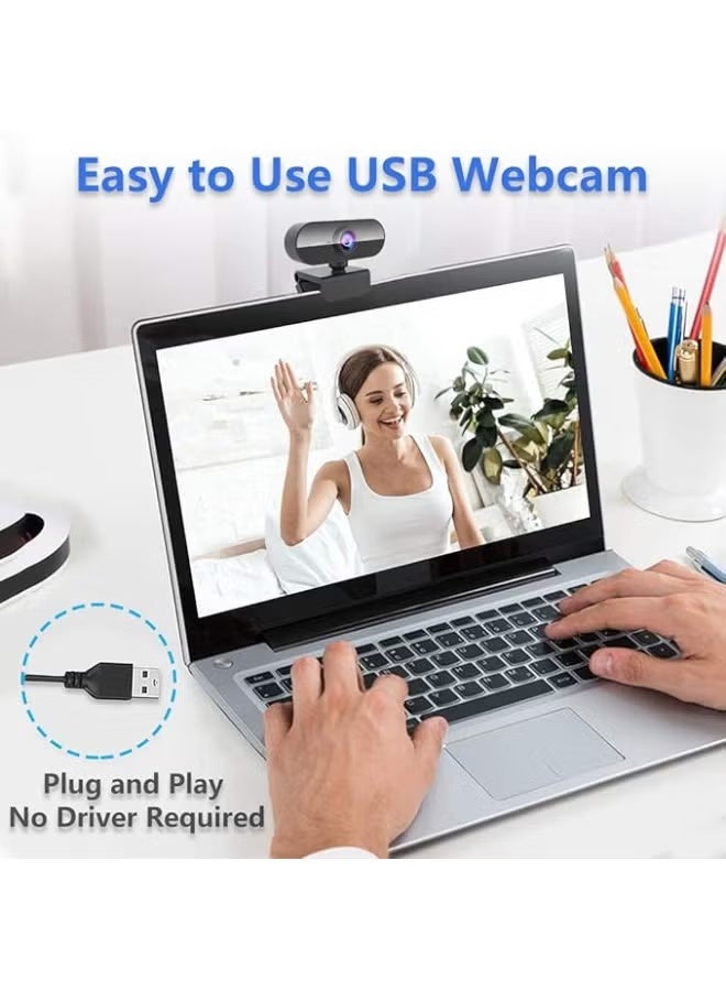 Llzzichu Full HD 1080P USB Webcam with Microphone, Streaming Webcam Featuring Autofocus and Dual Noise Canceling Microphone, Adjustable Web Camera for Video Conferencing, Online Class, and Live Streaming on PC, Mac - Image 4